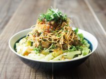 ネギもろみ納豆パリパリ麺サラダ