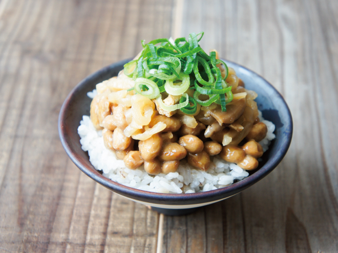 切干大根わさびネギ納豆麦ごはん