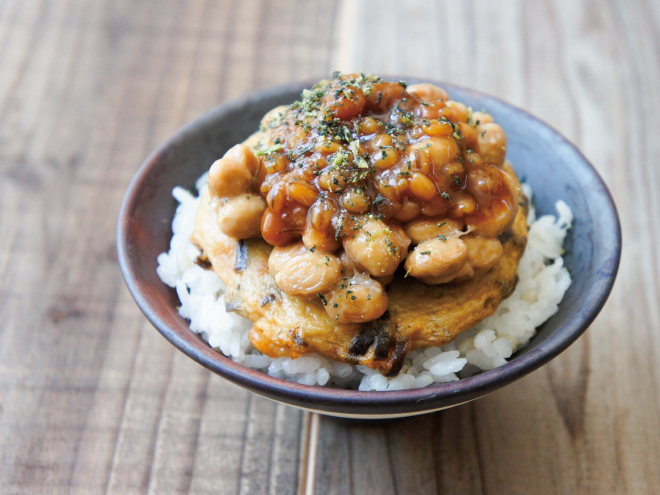 きくらげ天もろみ山葵納豆麦ごはん