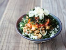 らっきょうキムチ海苔納豆麦ごはん