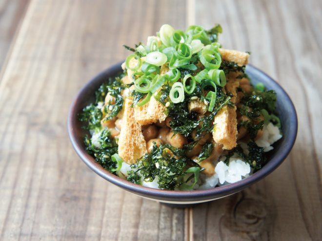 海苔ネギあげ納豆麦ごはん