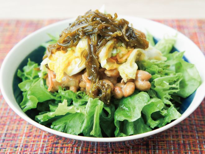 ゆず白菜めかぶ納豆サラダ｜簡単レシピ