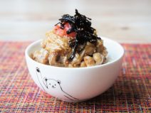 昆布なめ茸明太子納豆ご飯
