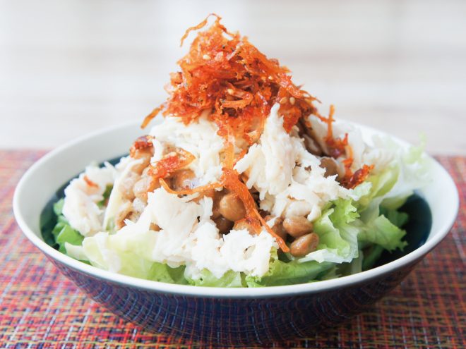 かつおちりめん納豆ささみサラダ