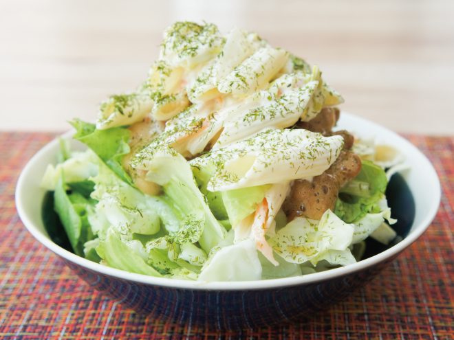 簡単納豆レシピ｜海苔マカロニ納豆サラダ