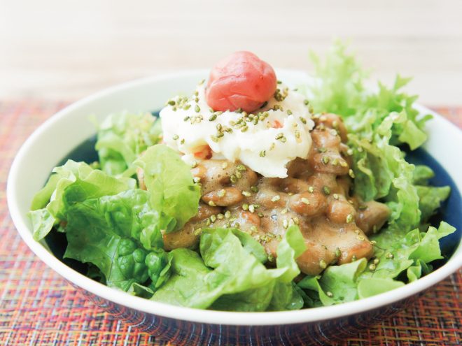 あおさ胡麻梅納豆ポテトサラダ｜簡単納豆レシピ