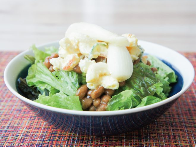 らっきょう納豆マカロニサラダ｜簡単納豆レシピ