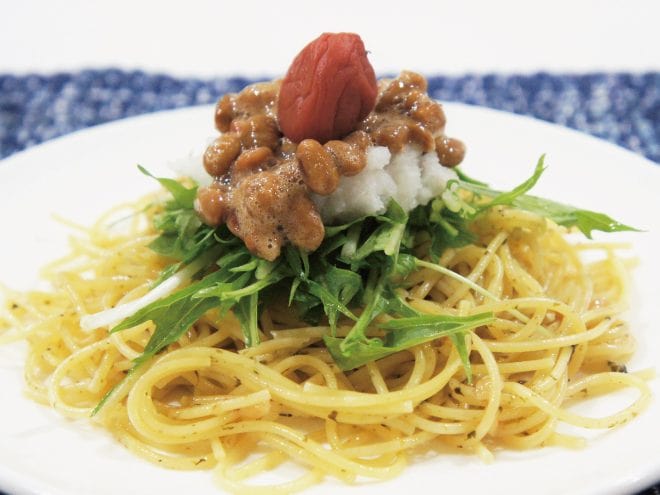 和風大根おろし梅納豆パスタ