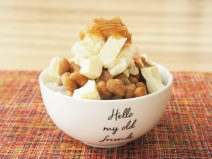 ポテサラなめ茸納豆ご飯