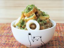 青のりちくわなめ茸納豆ご飯