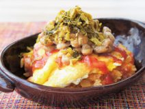 高菜納豆オムライス
