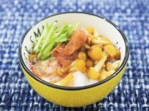 納豆と梅となめこの擦りおろし大根