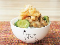 カクテキ大根ときゅうり漬け納豆ご飯