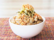 漬物シャケ納豆ご飯