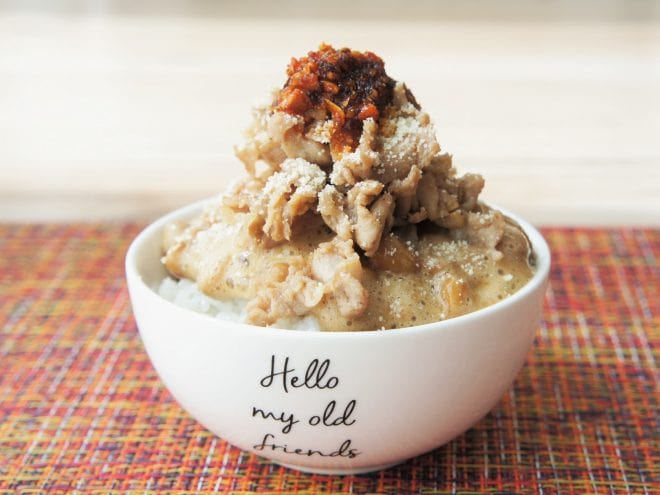 豚の甘辛炒め納豆ご飯