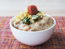 小松菜と卵の納豆梅ご飯