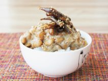 納豆とわかさぎの佃煮ご飯