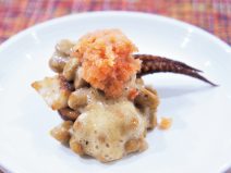 いかのニンニク醤油炒め明太納豆
