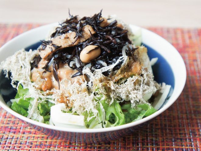 とろろ昆布納豆ひじきサラダ