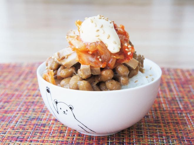 キムチチャーシュー納豆ご飯