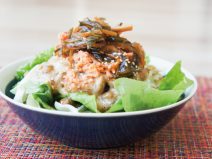 鮭ごま納豆オニオン松前漬けサラダ