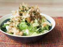 青のり鰹オリーブスパイス納豆サラダ