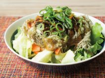 ネギとろろ昆布納豆松前漬けサラダ