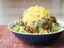 とろろ昆布納豆と松前漬け錦糸卵サラダ