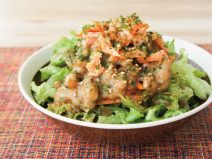 焼き鮭青のりごま納豆サラダ