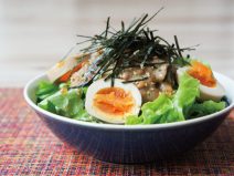 海苔ごま納豆味付け卵オニオンサラダ