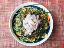 海苔ごま納豆ゆずイカ塩辛サラダ