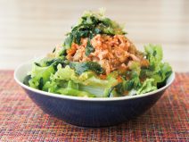 シャケ高菜ごま納豆オニオンサラダ