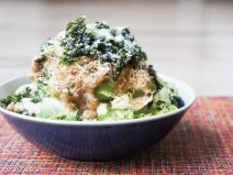 チーズかつお納豆韓国のりサラダ