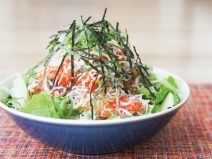 ねぎ海苔キムチごまスパイス納豆サラダ