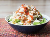 蒸し鶏ちりめんキムチ納豆オニオンサラダ