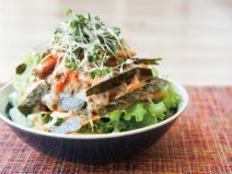 海苔キムチ納豆シーザーブロッコリースプラウトサラダ