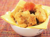 揚げ豆腐とチーズの納豆ご飯