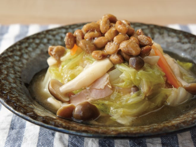 白菜たっぷりあんかけ納豆炒飯