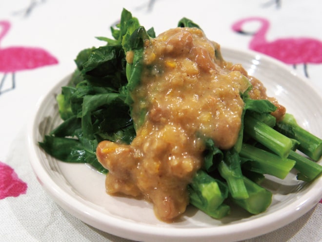 菜の花の柚子酢味噌納豆