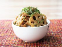 きんぴらレンコンの納豆ご飯