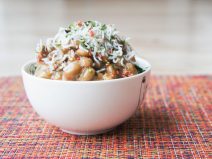 ちりめん梅わさび青のり納豆ご飯