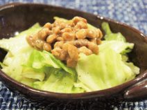 にんにく塩キャベツ炒め納豆