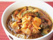 ピリ辛豚キムチ納豆にゅう麺