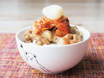 キムチらっきょう納豆ご飯