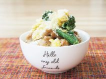 小松菜と卵の納豆ご飯