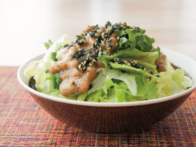 ザクザクわかめワサビ納豆サラダ