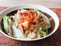 焼きえびキムチ納豆サラダ