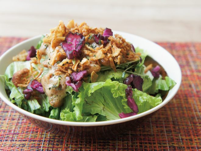 柴漬けわさび納豆フライドオニオンサラダ