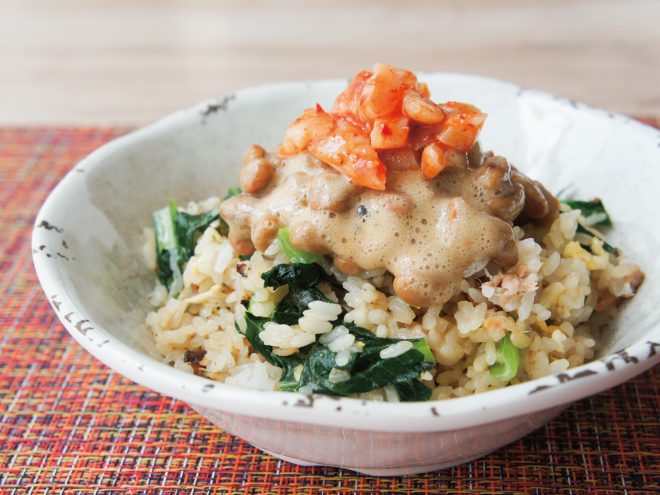 簡単納豆レシピ｜つぶ貝チャンジャ納豆チャーハン