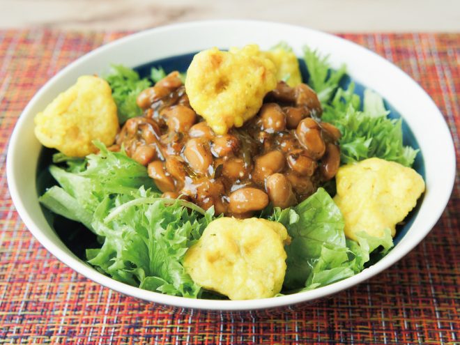 めかぶ納豆からしレンコンサラダ｜簡単納豆レシピ